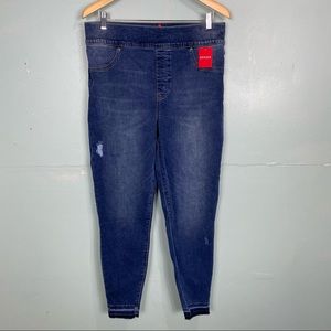 SPANX Distressed Skinny Jeans Raw Hem Sz 1X Blue
